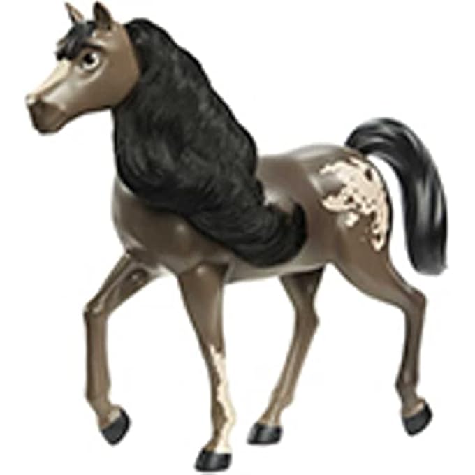 SPIRIT UNTAMED HERD HORSE (APPROX. 8-IN), MOVING HEAD, BAY PINTO WITH LONG BLACK MANE & PLAYFUL STANCE, GREAT GIFT FOR HORSE FANS AGES 3 YEARS OLD & UP - Image 4